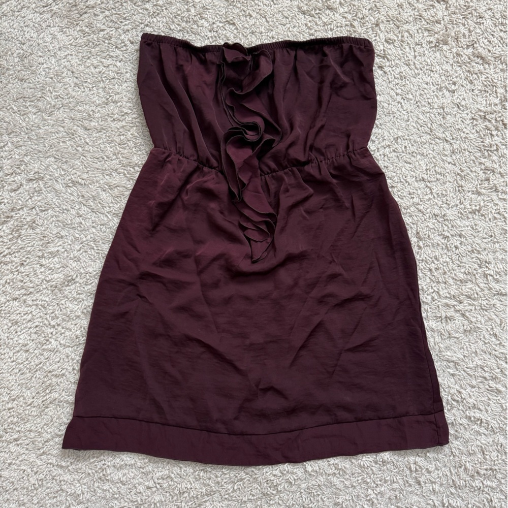 Banana Republic Strapless Dress in Deep Burgundy